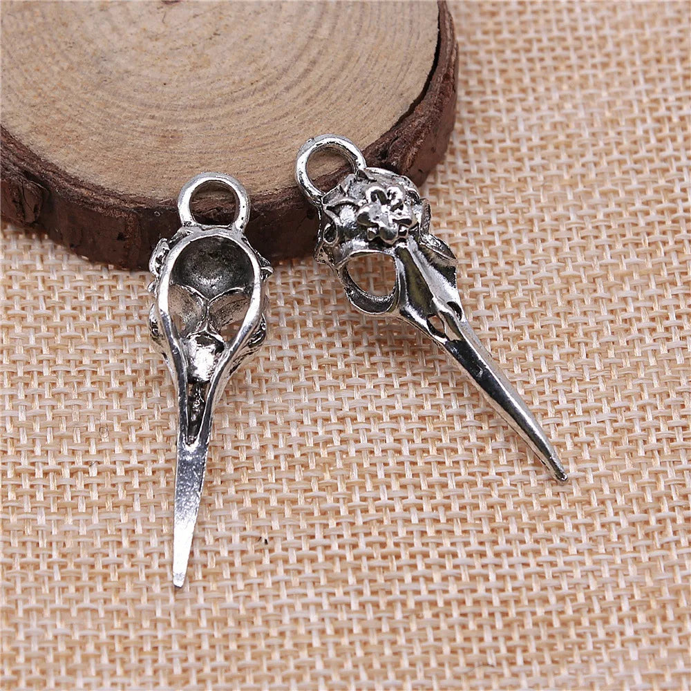41x12mm 4.1g Multicolor Zinc Alloy Flying Animal Skull Bird Beak Charm Pendant for DIY Jewelry Making