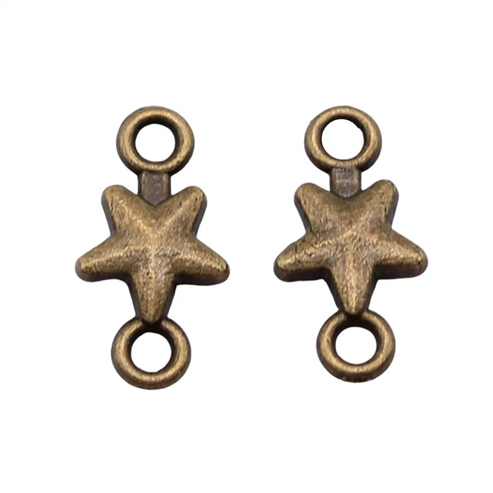 15x7mm 0.5g Multicolor Zinc Alloy Star Connector Charm for DIY Necklace Bracelet Earring Making
