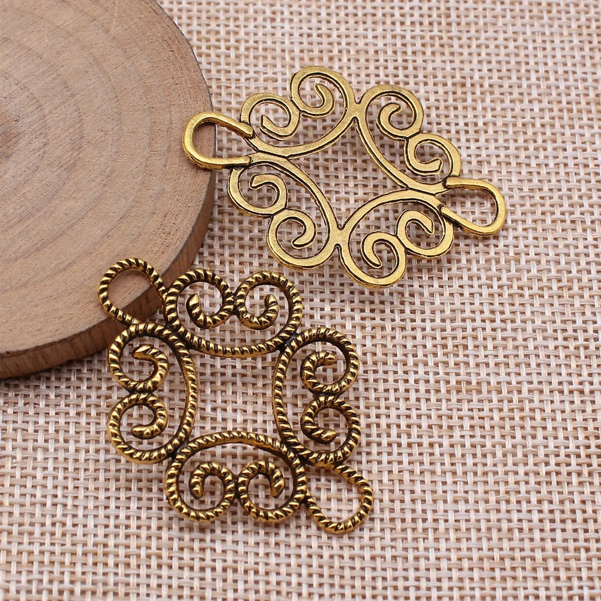 45x32mm 3.7g Multicolor Zinc Alloy Geometric Flower Connector Charm for DIY Jewelry Making