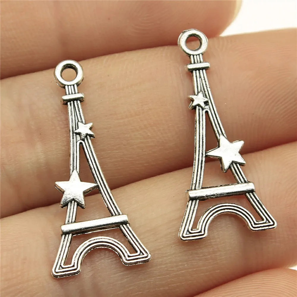 30x13mm 0.7g Multicolor Zinc Alloy Tower Charm Pendant for DIY Bracelet Necklace Jewelry Making
