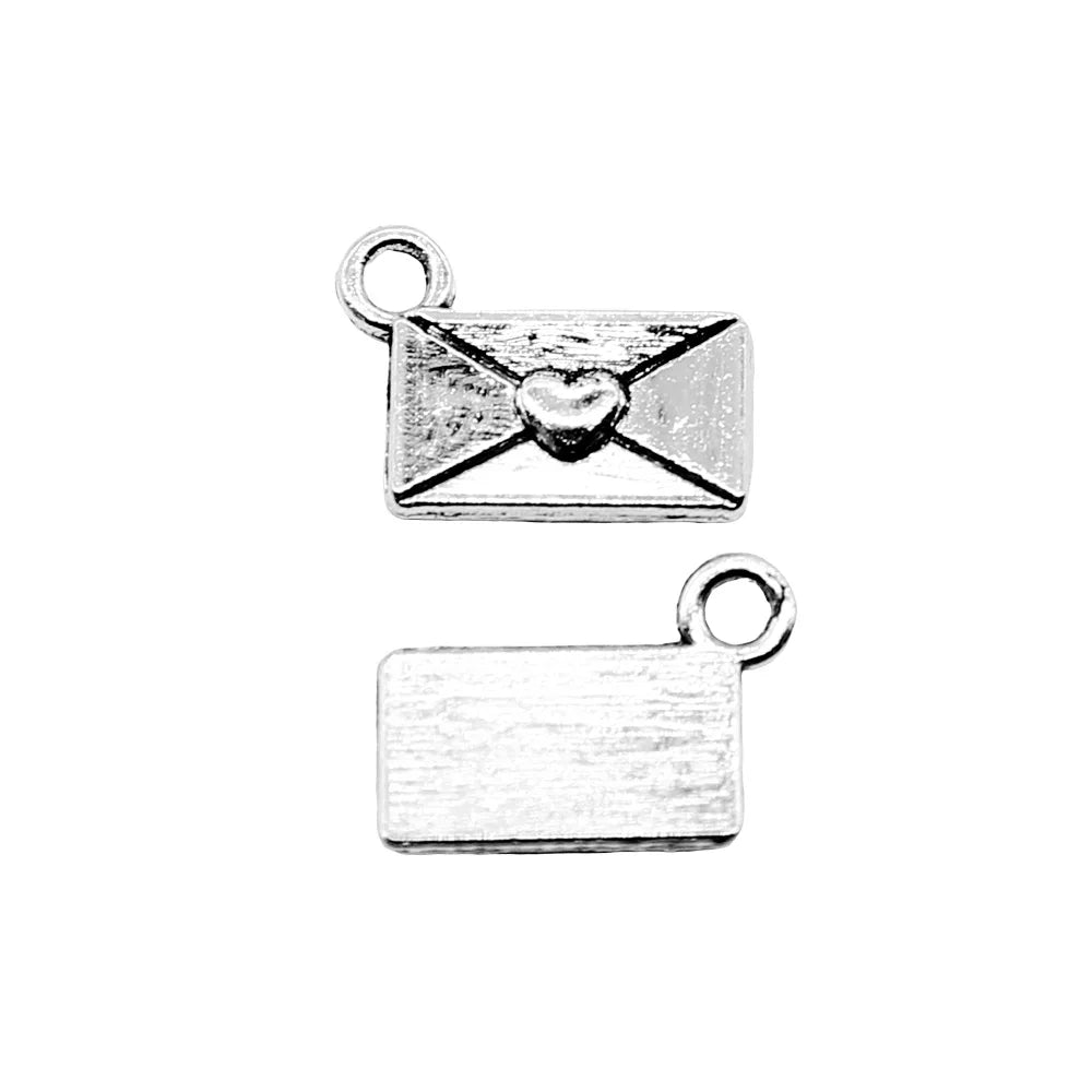 9x12mm 0.4g Multicolor Zinc Alloy Love Letter Charm Pendant for DIY Handmade Jewelry Making
