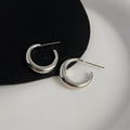 14K Gold Plated Copper Smooth Round Hoop Drop Earrings Minimalist Geometric Light Luxury Jewelry