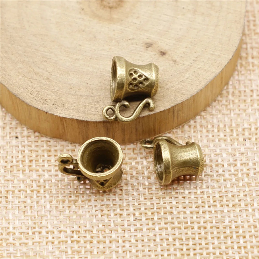 10x15mm 2g Multicolor Zinc Alloy Cup Charm Pendant for DIY Bracelet Necklace Jewelry Making