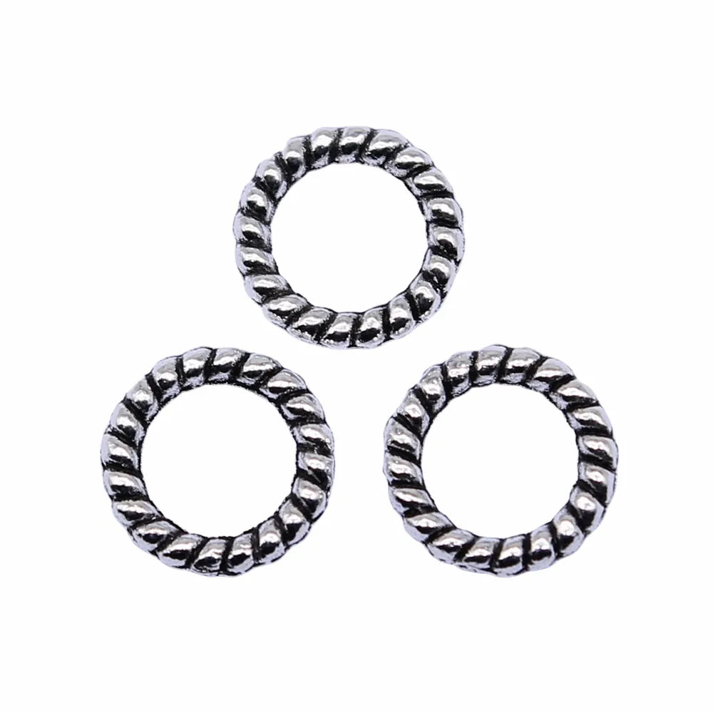 8x8mm 0.2g Multicolor Zinc Alloy Round Ring Charm Pendant for Bracelet Necklace Making