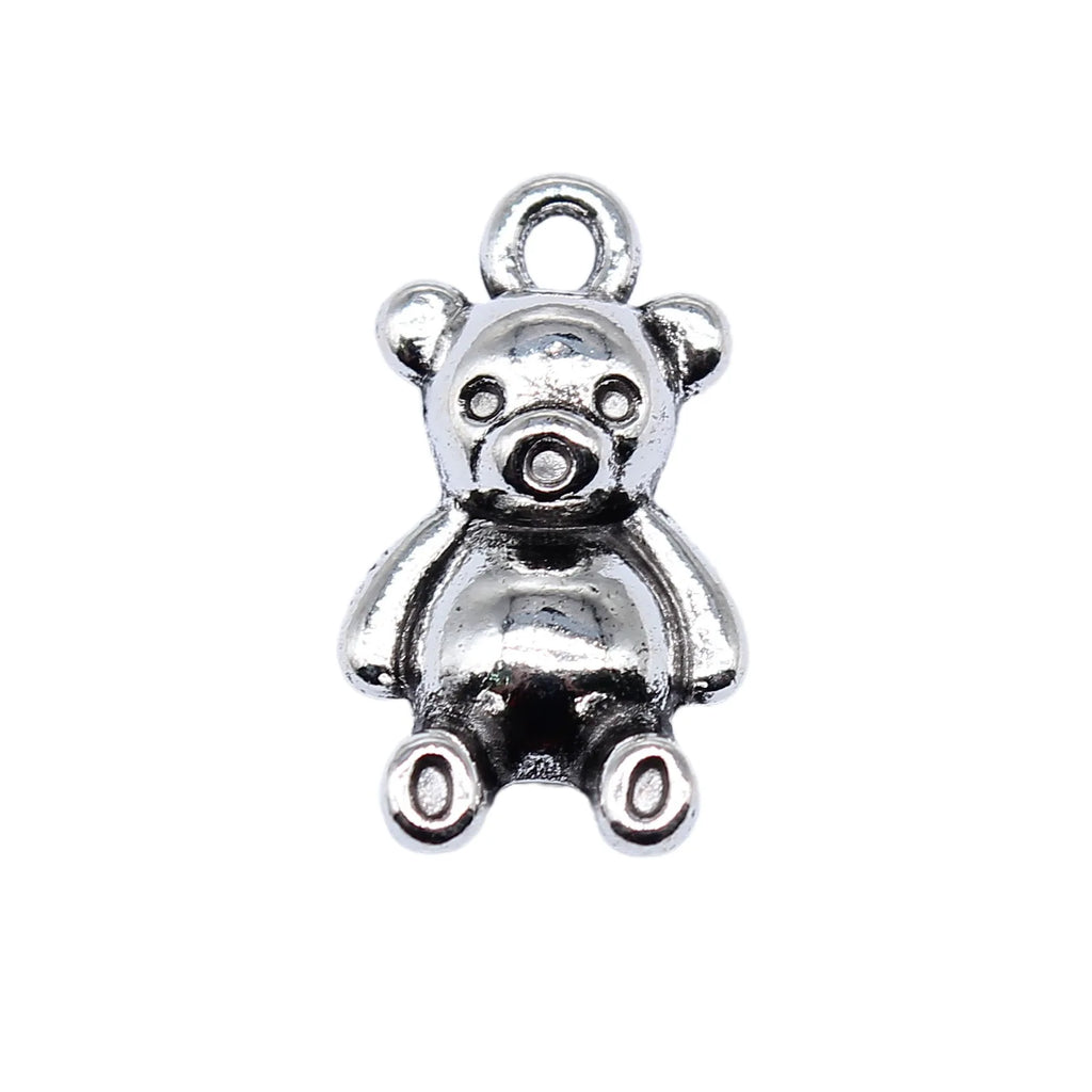 23x13mm 4.2g Antique Silver Zinc Alloy Bear Charm Pendant for DIY Necklace Bracelet Jewelry Making