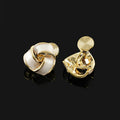 Elegant Geometric Flower Knot Enamel Alloy Stud & Clip On No Piercing Spiral Disc Women's Earrings