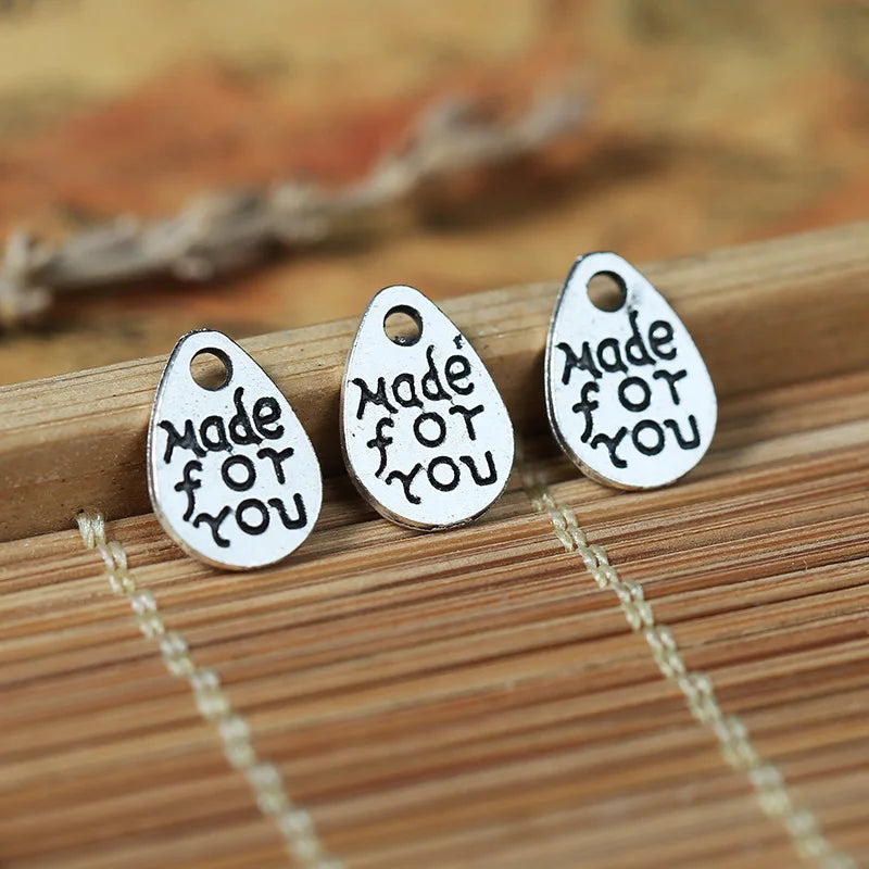 11x8MM Antique Silver Zinc Alloy Teardrop Charm Pendant for DIY Necklace Bracelet Jewelry Making