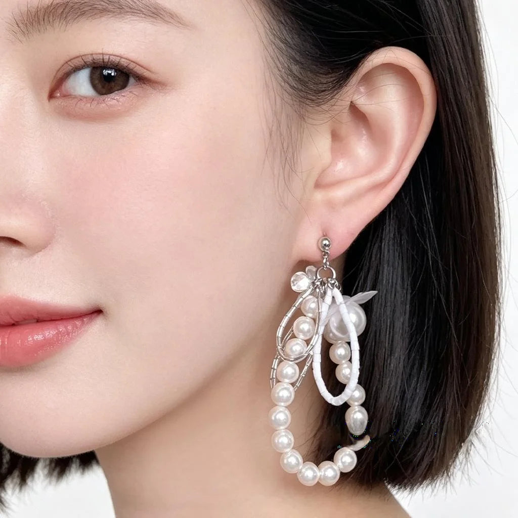 Runway Style Handmade Geometric Flower Drop Earrings Eco-Friendly Copper Elegant Designer Jewelry