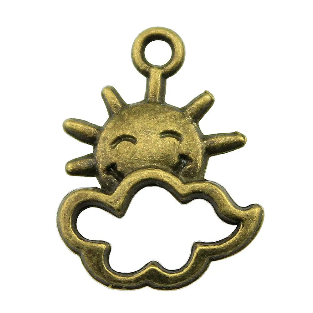 20x17mm 0.8g Multicolor Zinc Alloy Sun Cloud Charm Pendant for DIY Necklace Bracelet Jewelry Making