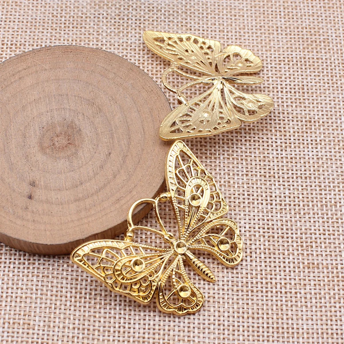 46x35mm 5.8g Gold Zinc Alloy Butterfly Charm Pendant for DIY Necklace Bracelet Jewelry Making