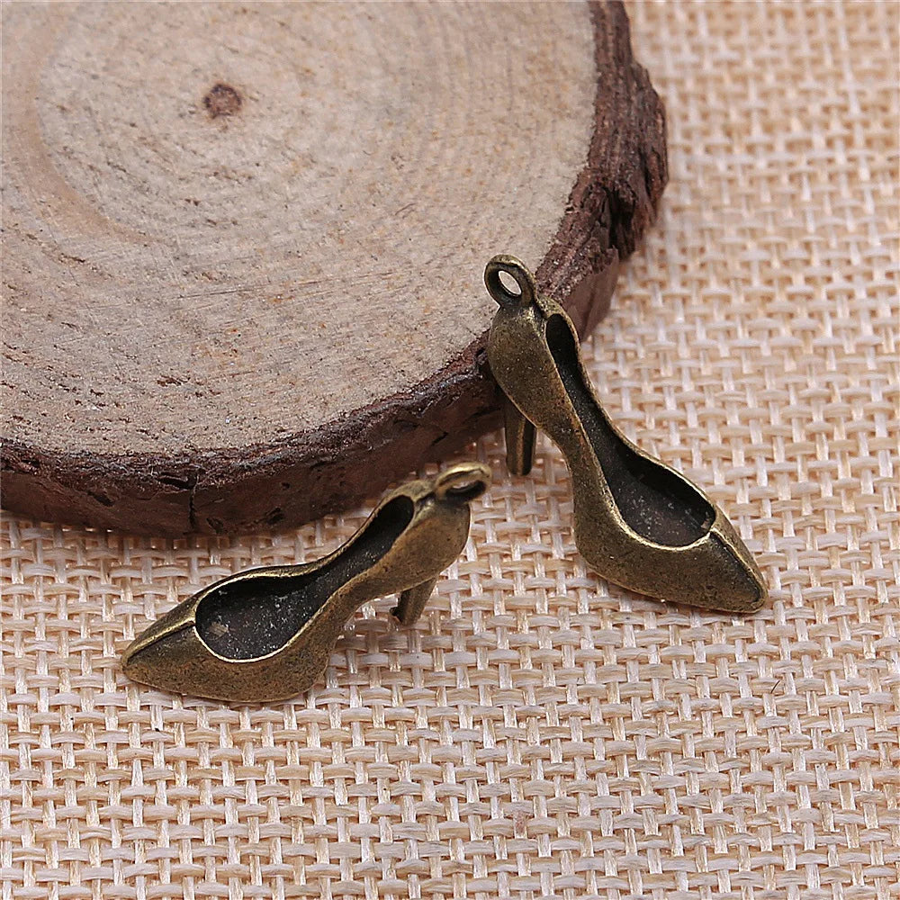 27x16mm 2.4g Multicolor Zinc Alloy High Heel Shoe Charm Pendant for DIY Necklace Bracelet Making