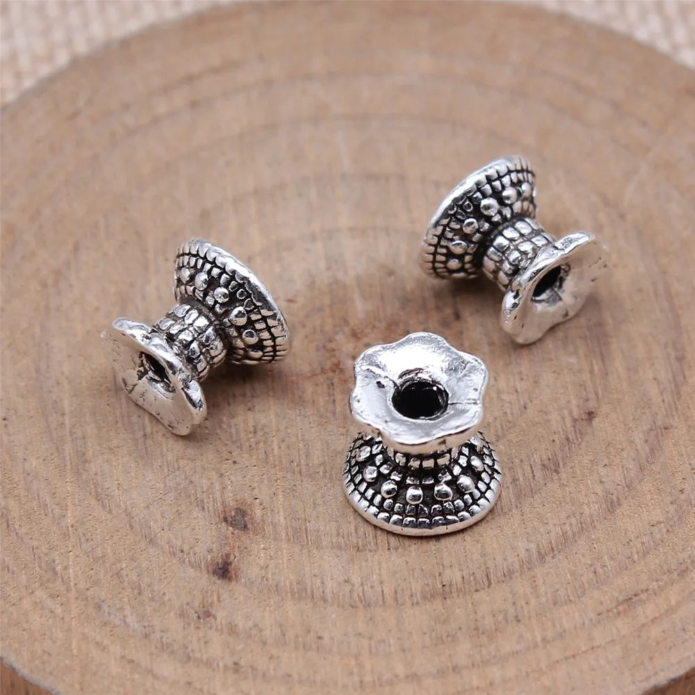 8x9.5mm 1.7g Multicolor Zinc Alloy Double Sided Flower Spacer Beads for DIY Bracelet Necklace Making