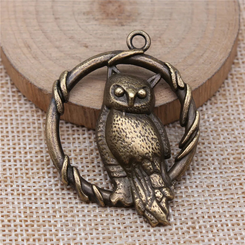 46x37mm 8.6g Multicolor Zinc Alloy Owl Cat Charm Pendant for Necklace Bracelet Jewelry Making
