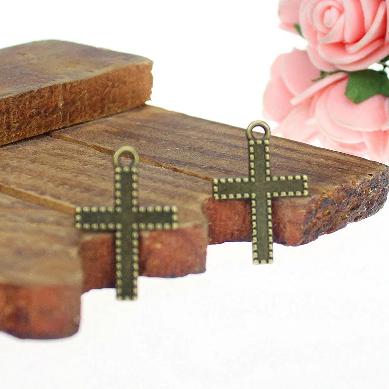 25x16MM Antique Silver Zinc Alloy Cross Charm Pendant for DIY Necklace Bracelet Jewelry Making