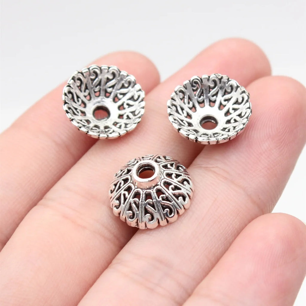 14x14x6.3mm 1.1g Multi Color Zinc Alloy Flower Bead Caps for DIY Earrings Necklace Bracelet Making