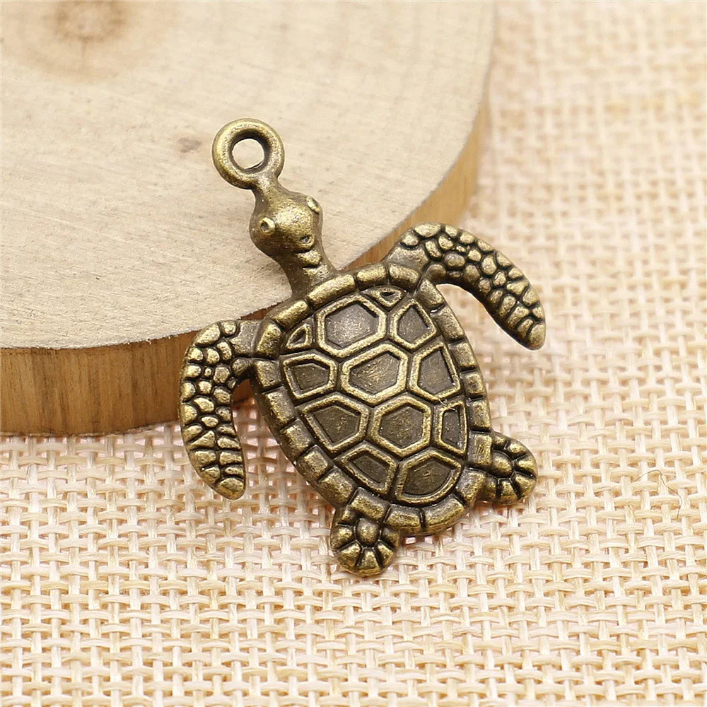 34x29mm 3.9g Multicolor Zinc Alloy Sea Turtle Charm Pendant for DIY Necklace Bracelet Jewelry Making