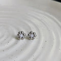 2023 Summer New Mini Flower Silver Plated Copper Stud Earrings Fresh Sweet Minimalist Jewelry
