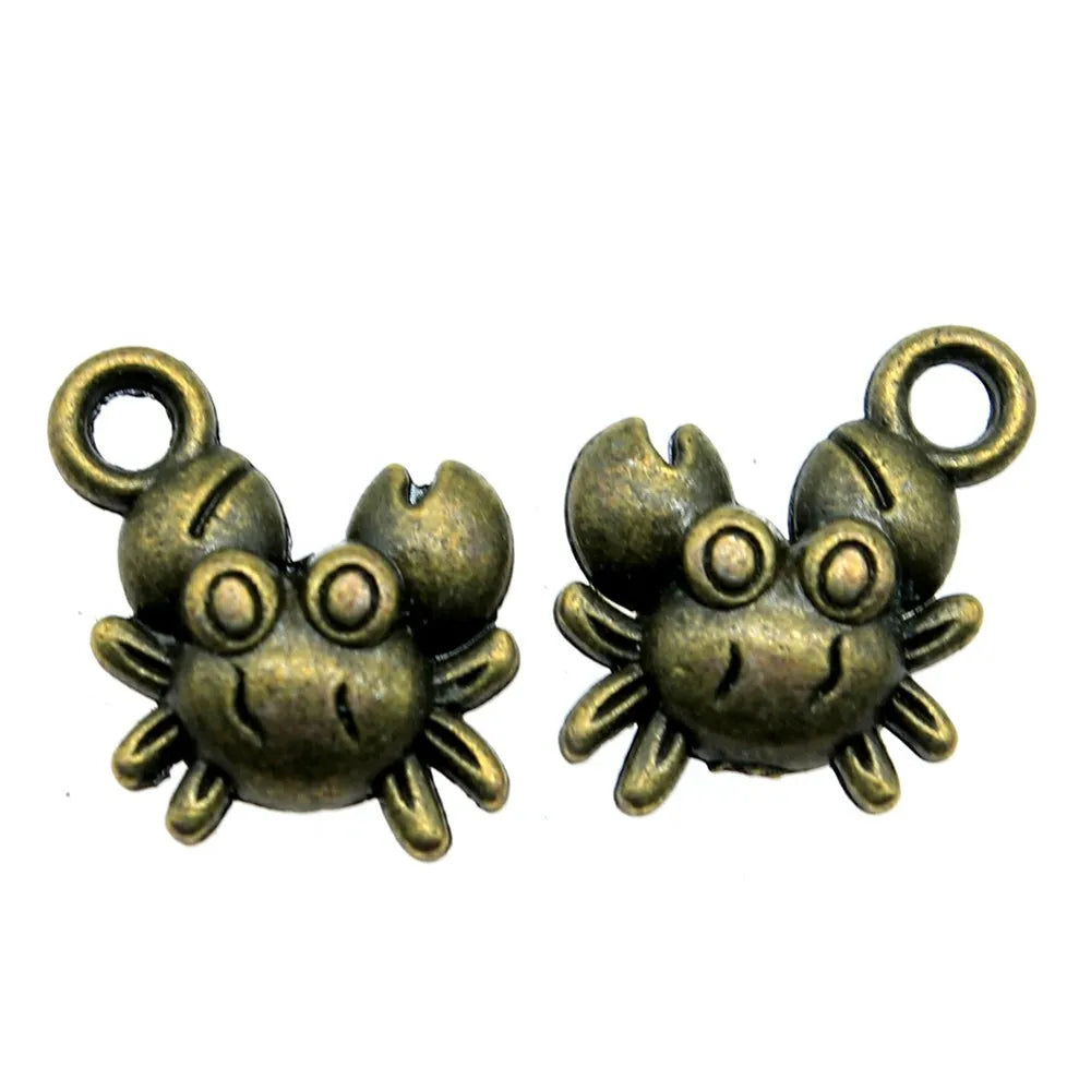12x11mm 1g Multicolor Zinc Alloy Crab Charm Pendant for DIY Necklace Bracelet Jewelry Making