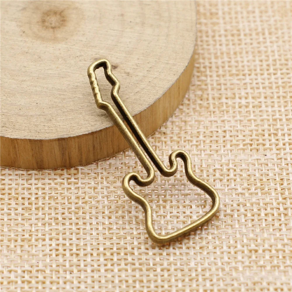 40x17mm 2.8g Multicolor Zinc Alloy Guitar Charm Pendant for DIY Necklace Bracelet Jewelry Making