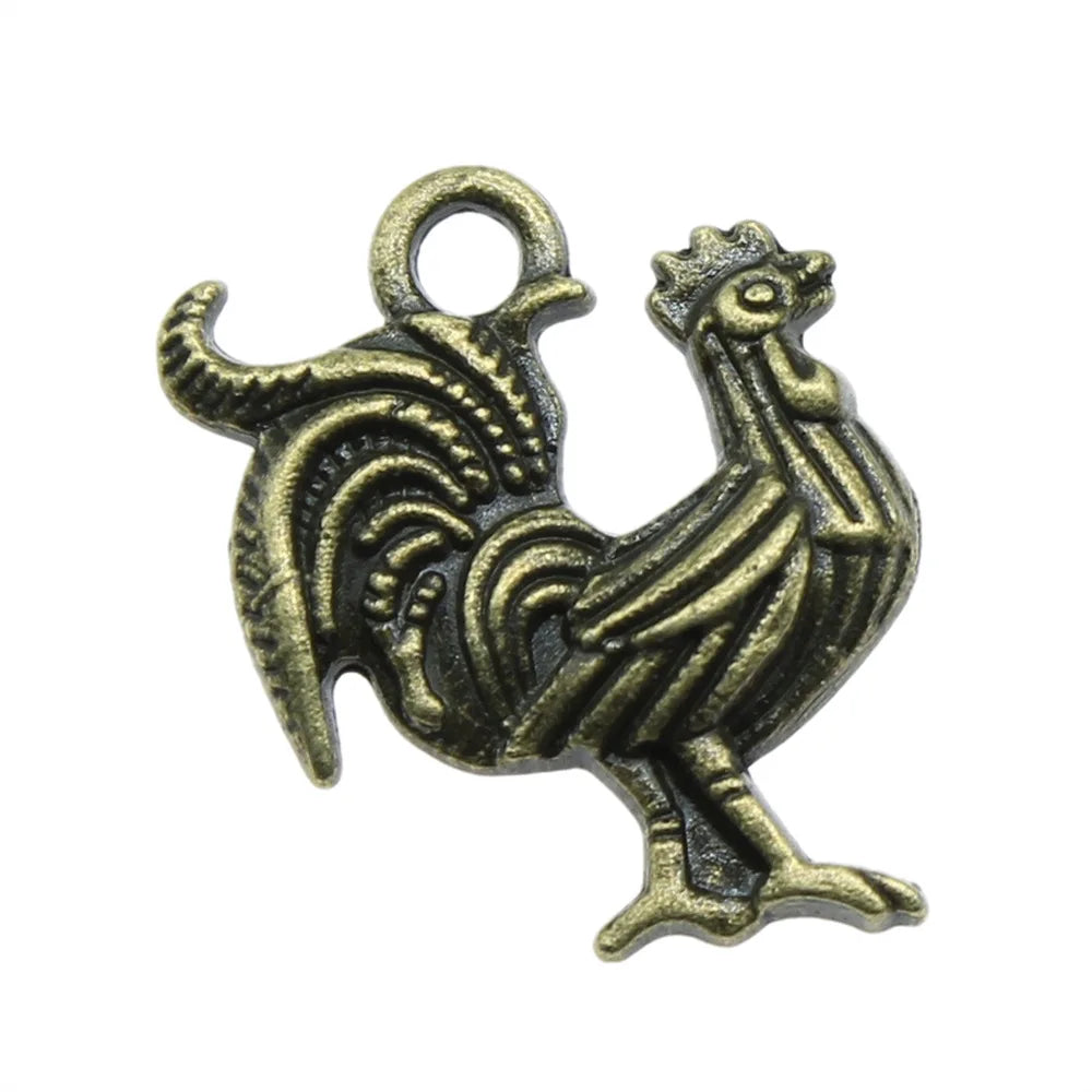 22x18mm 1.8g Multicolor Zinc Alloy Rooster Charm Pendant for DIY Bracelet Necklace Jewelry Making