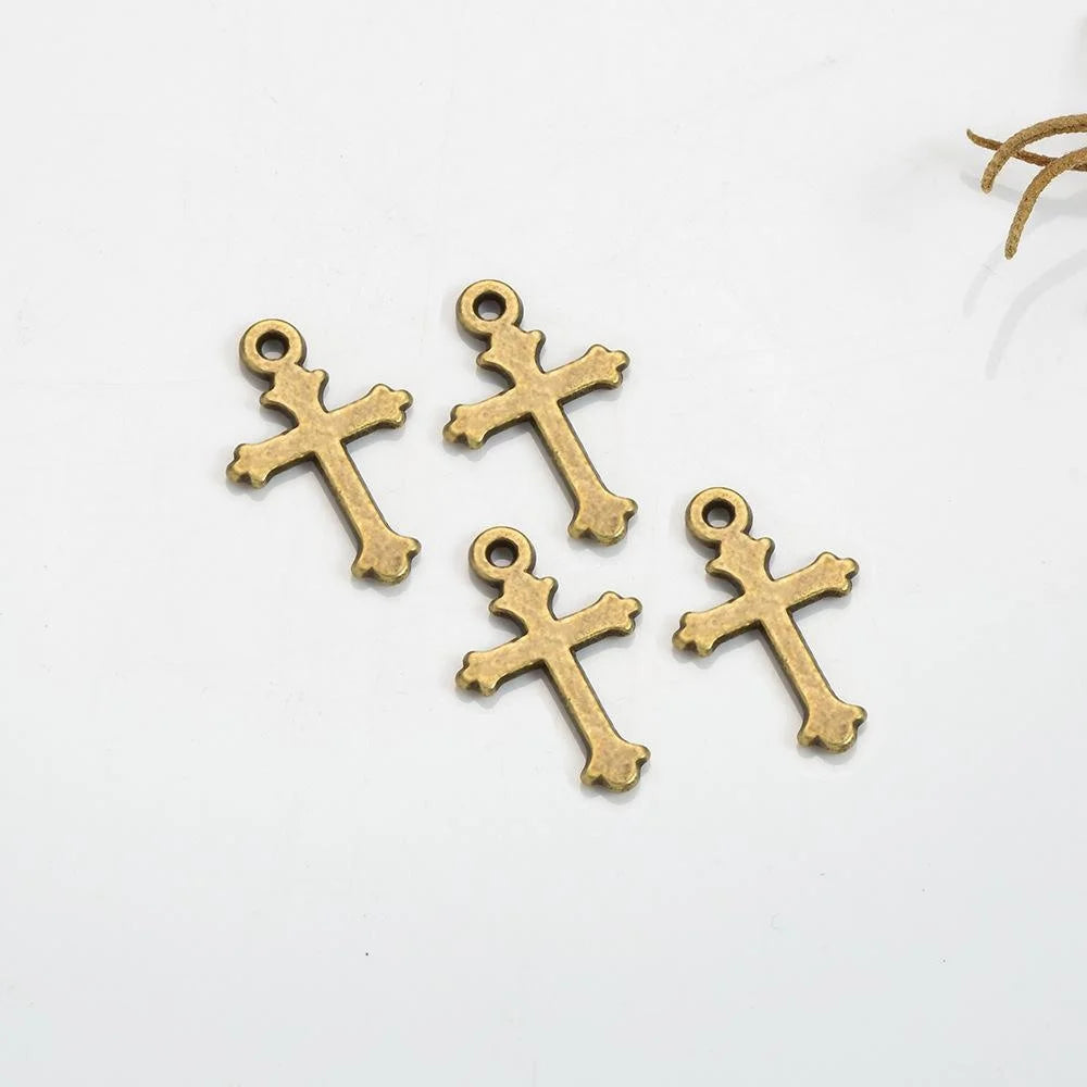 19x12MM Zinc Alloy Cross Charm Pendant for DIY Necklace Bracelet Jewelry Making