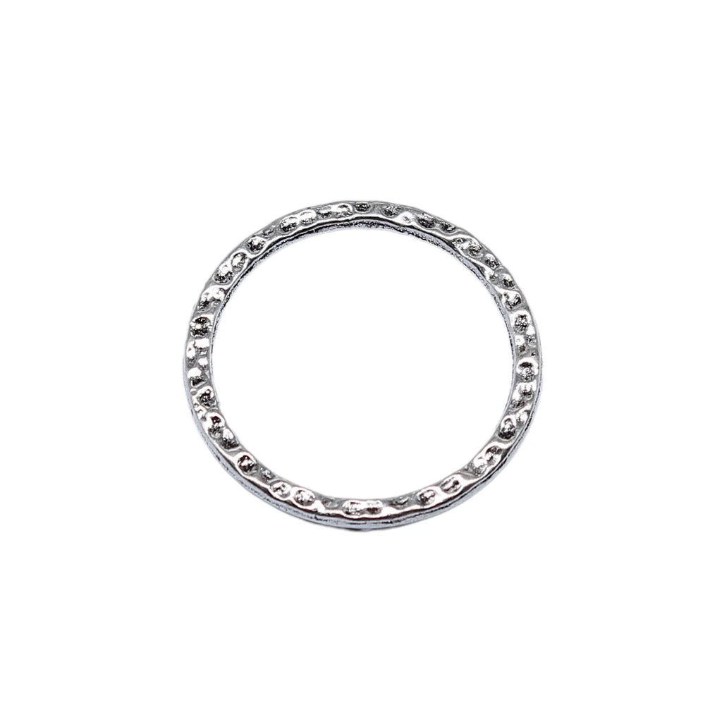 19x19mm 0.72g Multicolor Zinc Alloy Hammered Round Ring Charm Pendant for DIY Jewelry Making