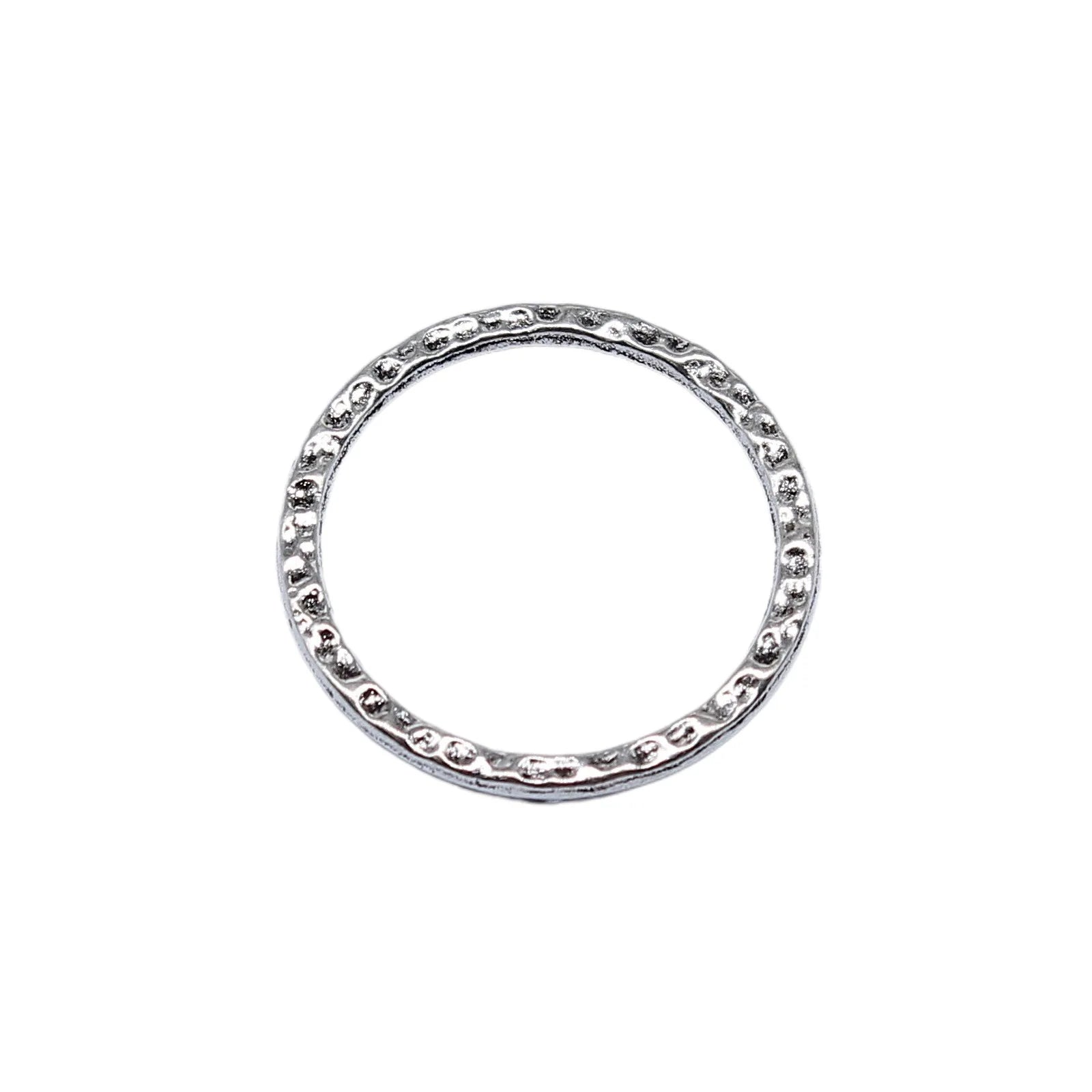 19x19mm 0.72g Multicolor Zinc Alloy Hammered Round Ring Charm Pendant for DIY Jewelry Making