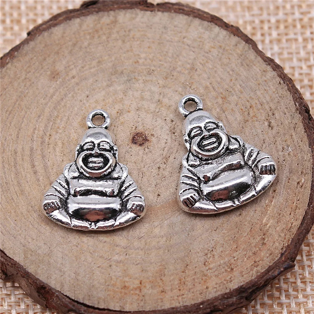 20x16mm 2.2g Multicolor Zinc Alloy Maitreya Buddha Statue Charm Pendant for DIY Jewelry Making