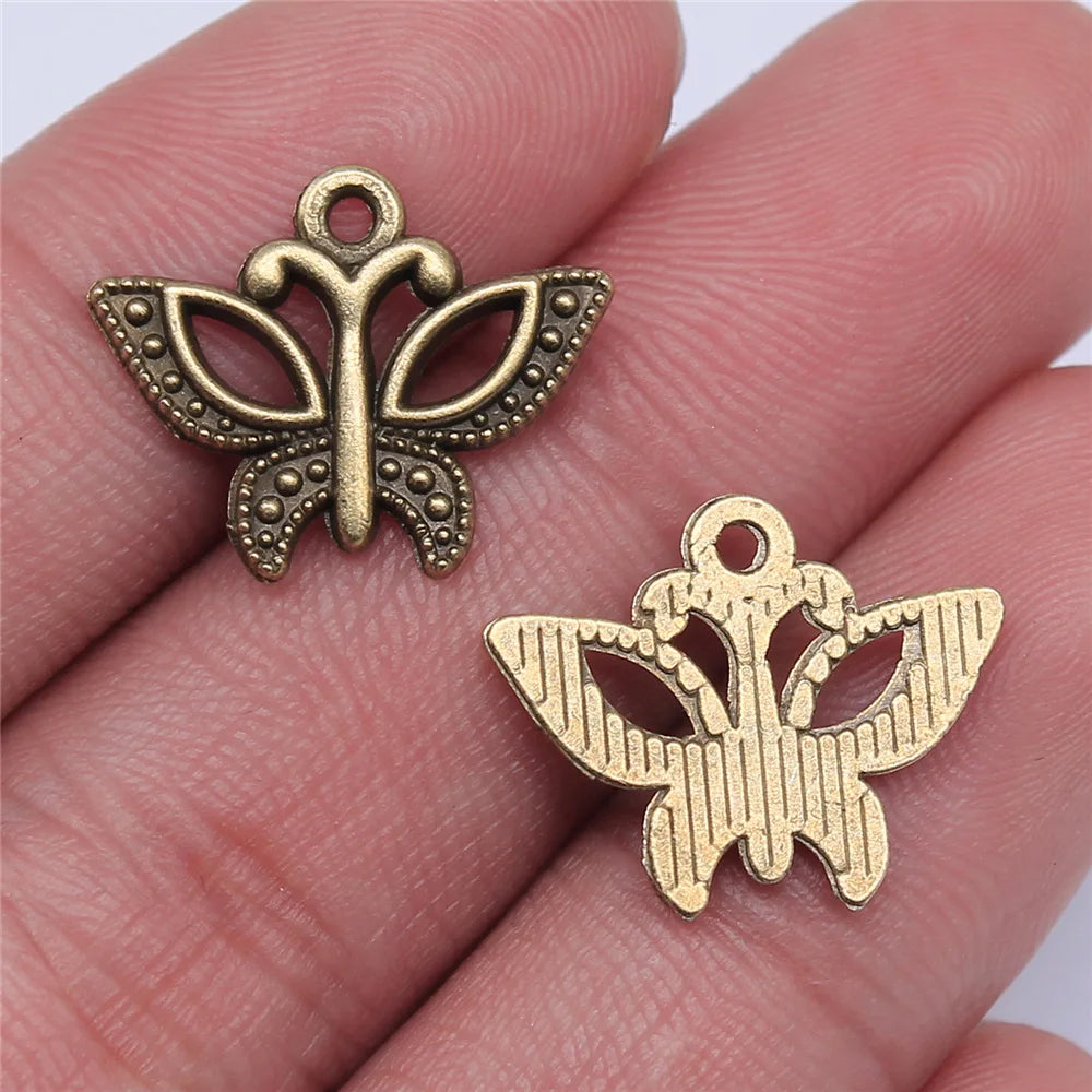 19x15mm 1g Multicolor Zinc Alloy Butterfly Charm Pendant for DIY Necklace Bracelet Jewelry Making