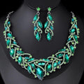 Luxury Bridal Rhinestone Crystal Drop Earrings And Necklace Jewelry Set For Wedding Banquet Party Gift