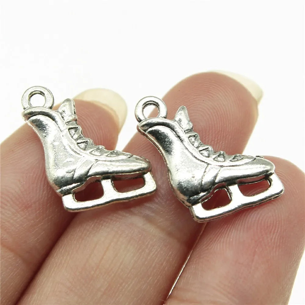17x12mm 1.7g Multicolor Zinc Alloy Ice Skate Charm Pendant for DIY Necklace Bracelet Jewelry Making