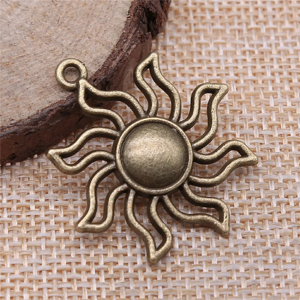 35x31mm 3.2g Multicolor Zinc Alloy Sun Charm Pendant for DIY Necklace Bracelet Jewelry Making
