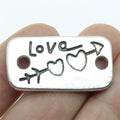 35x19mm 3.7g Multicolor Zinc Alloy Love Arrow Double Heart Connector Charm for DIY Bracelet Necklace