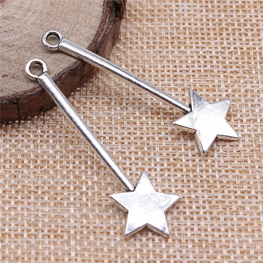48mm 1.8g Multicolor Zinc Alloy Fairy Wand Magic Wand Charm Pendant for DIY Necklace Earring Jewelry