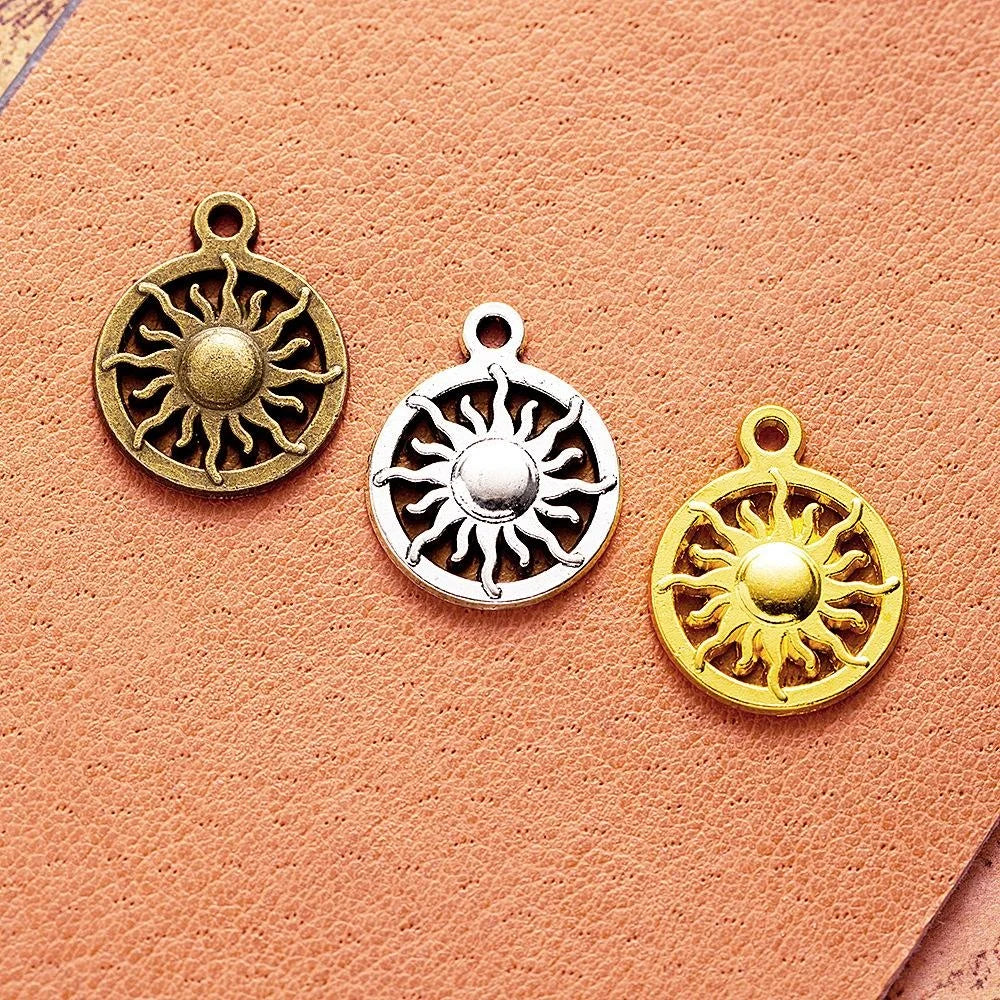 20x16MM Zinc Alloy Sun Charm Pendant for DIY Necklace Bracelet Jewelry Making