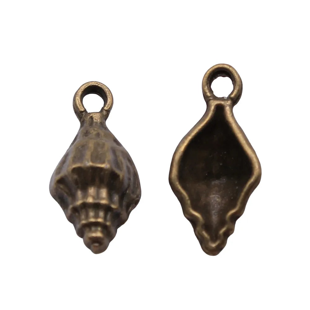 19x9mm 1g Multicolor Zinc Alloy Conch Shell Charm Pendant for DIY Ocean Theme Jewelry Making