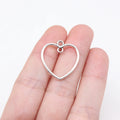 23x21mm 0.84g Antique Silver Zinc Alloy Hollow Heart Connector Charm for DIY Bracelet Jewelry Making