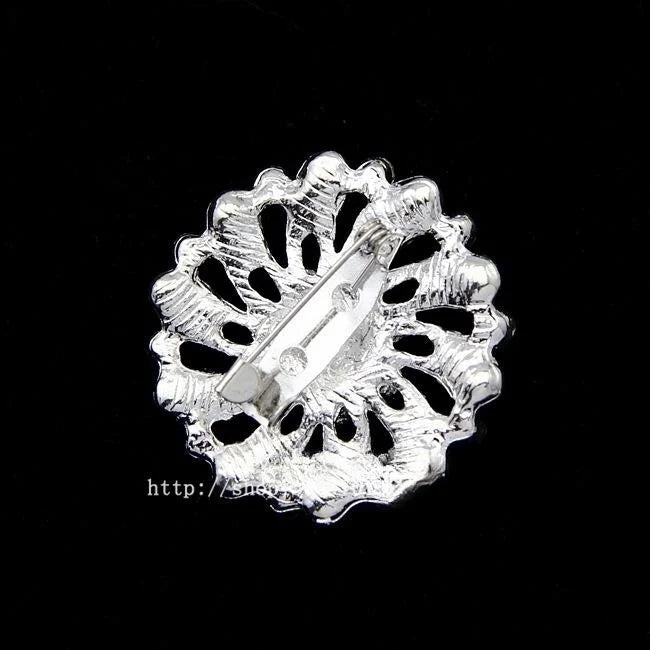 Elegant Sunflower Rhinestone Alloy Brooch, Silver Tone Floral Lapel Pin Corsage For Women's Suit Gift