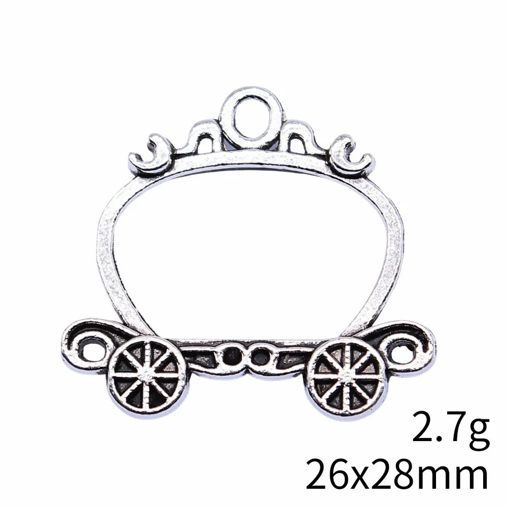26x28mm 2.7g Antique Silver Zinc Alloy Luggage Cart Charm Pendant for DIY Travel Theme Jewelry