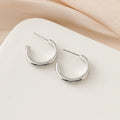 Elegant Silver Alloy Spiral Circle Hoop Stud & Clip On No Piercing Minimalist Commuter Earrings