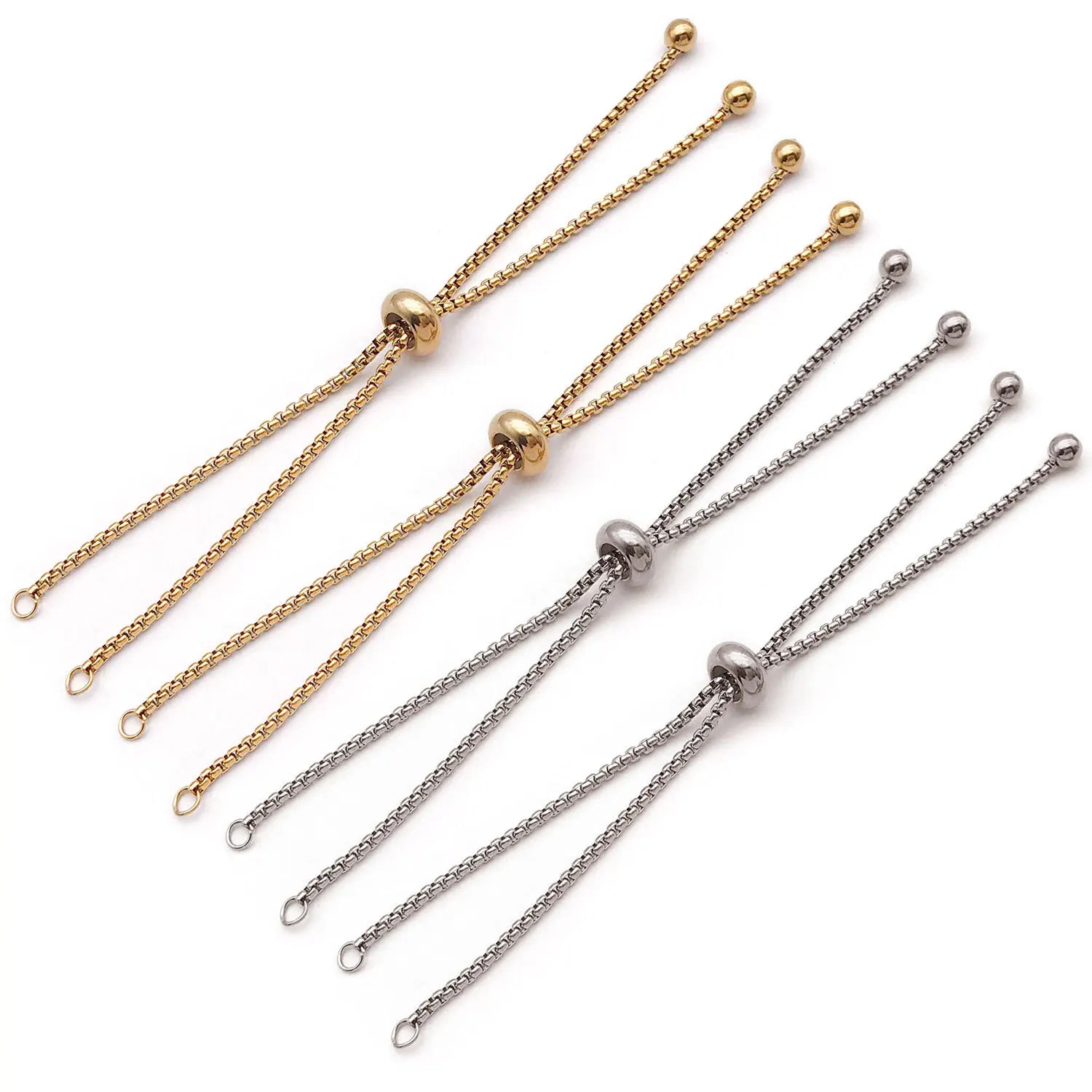 Silicone Core Adjustable Slider Stopper Beads for DIY Bracelet Extension Chain