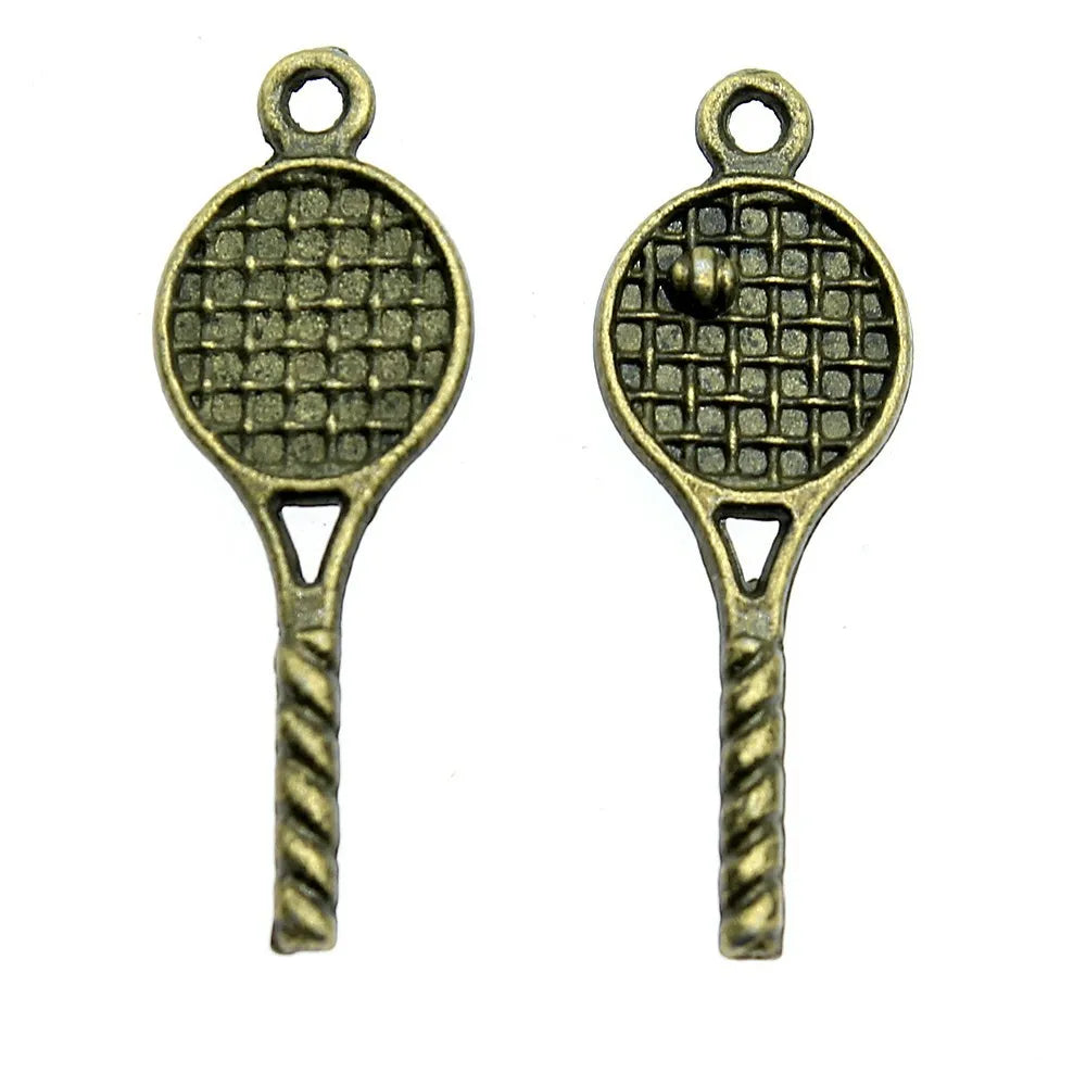 30x10mm 1g Multicolor Zinc Alloy Tennis Racket Charm Pendant for DIY Bracelet Necklace Making