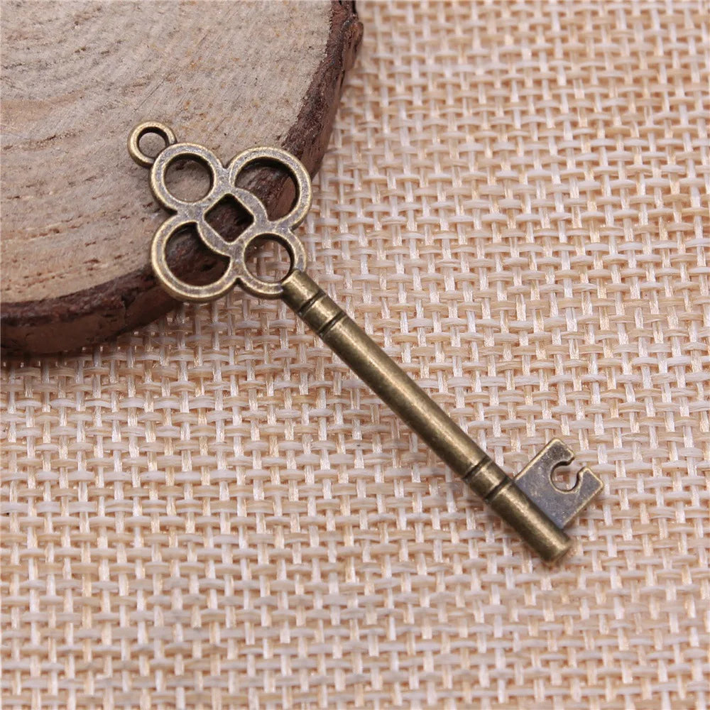 46x15mm 1.7g Multicolor Zinc Alloy Key Charm Pendant for DIY Necklace Bracelet Jewelry Making