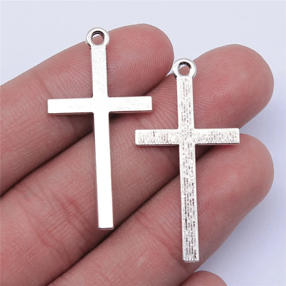 38x20mm 1.4g Antique Silver Zinc Alloy Cross Charm Pendant for DIY Necklace Bracelet Jewelry Making