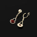 Vintage Red Gourd Zircon Drop Stud & Clip On No Piercing New Chinese Style Luxury Earrings