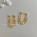 Luxury Minimalist 14K Plated Copper Chain Hoop Drop Earrings