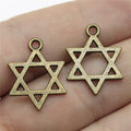 21x16mm 0.9g Multicolor Zinc Alloy Six Pointed Star Charm Pendant for DIY Bracelet Necklace Making