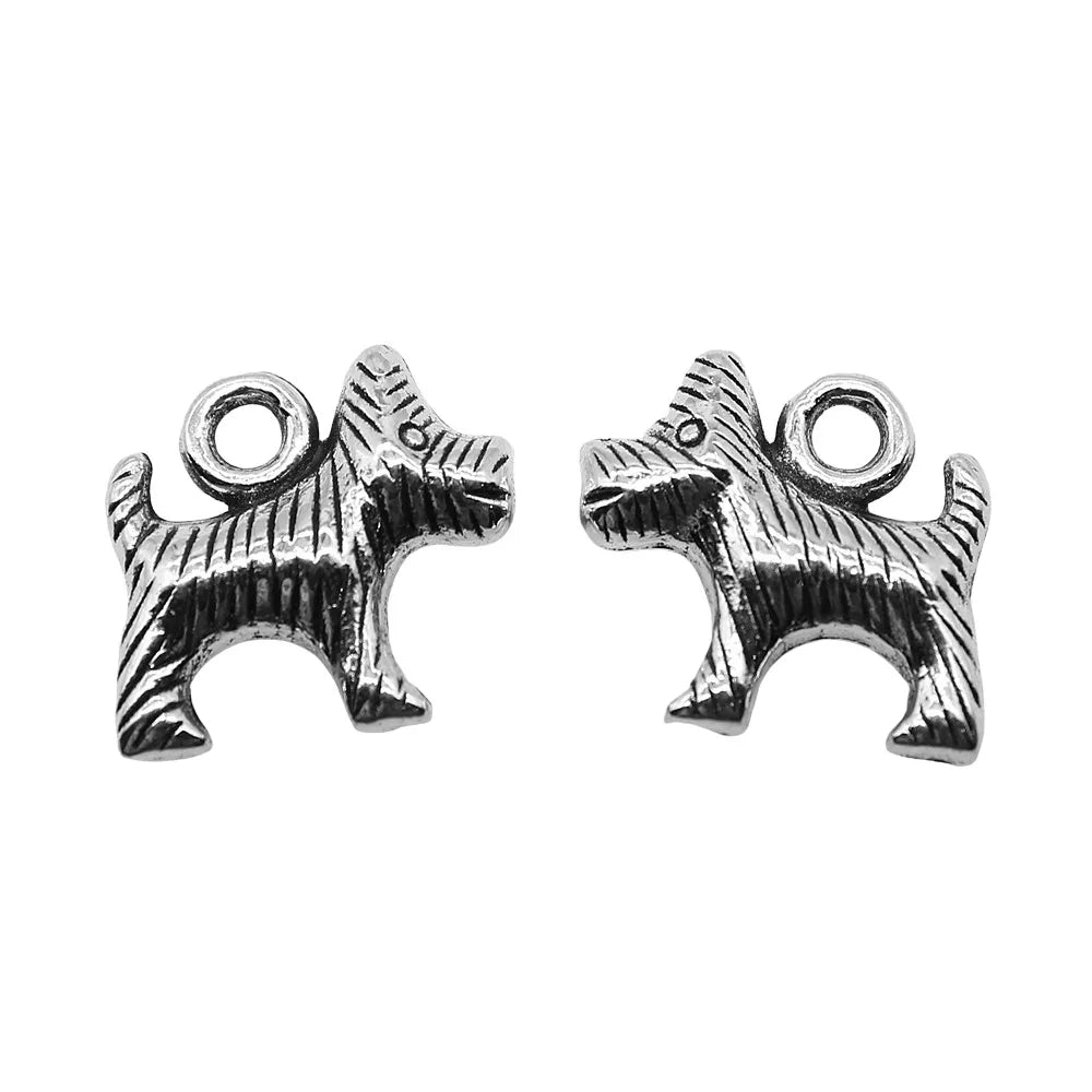 13x15mm 1.6g Multicolor Zinc Alloy Dog Charm Pendant for DIY Necklace Bracelet Jewelry Making
