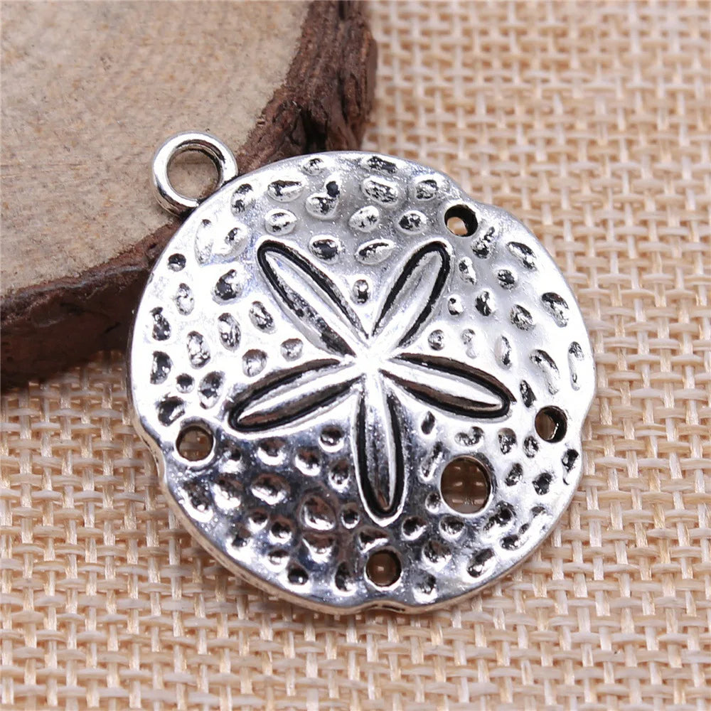 35x30mm 5.1g Antique Silver Zinc Alloy Sea Urchin Fossil Charm Pendant for DIY Jewelry Making