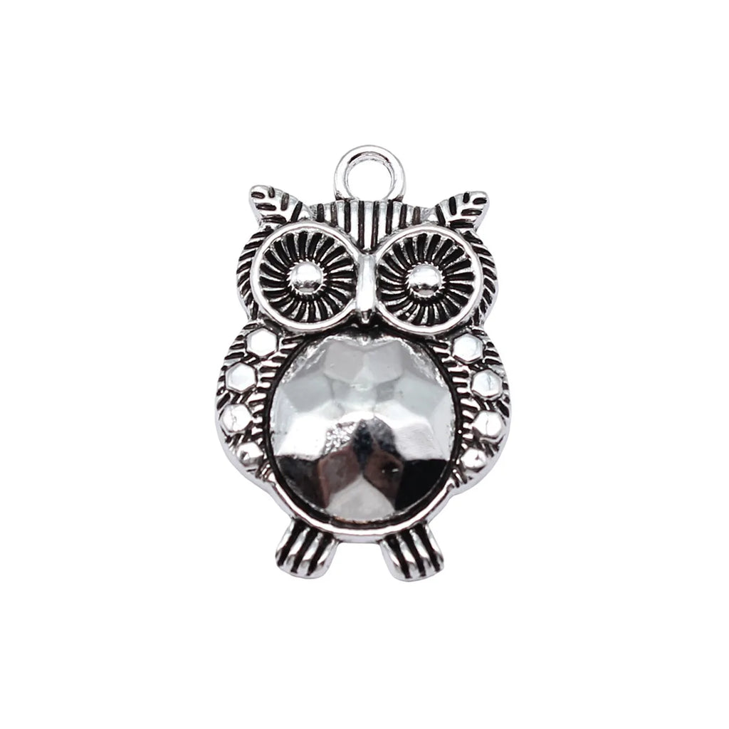 35x23mm 4.2g Antique Silver Zinc Alloy Owl Cat Charm Pendant for DIY Necklace Bracelet Jewelry Making